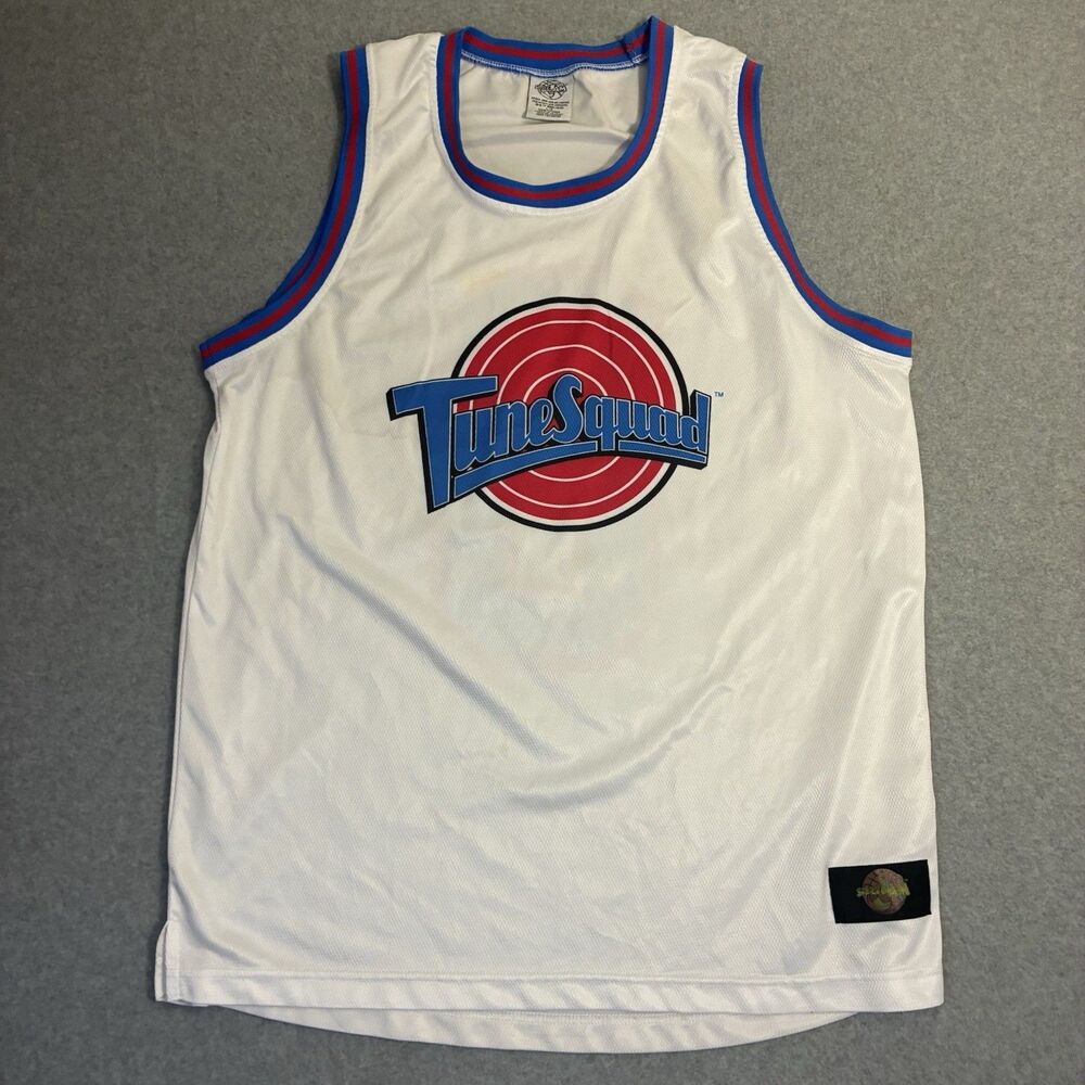 Space Jam Tune Squad #0 Basketball Jersey White Blue Red Adult Large